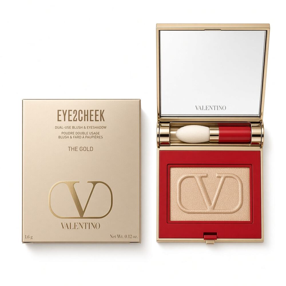 $52 | Valentino Eye2Cheek Dual-Use Blush & Eyeshadow — The Gold Shade 600
